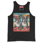 French Bulldog Tank Top - Beach Day - Black, XS