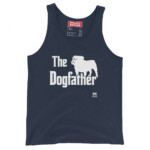 English Bulldog Tank Top - Dogfather - Navy, S