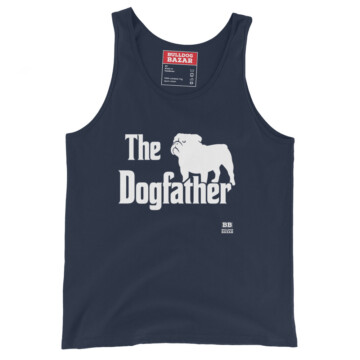 English Bulldog Tank Top - Dogfather - Navy, S