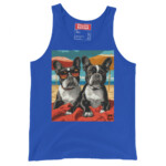 French Bulldog Tank Top - Beach Day - True Royal, L